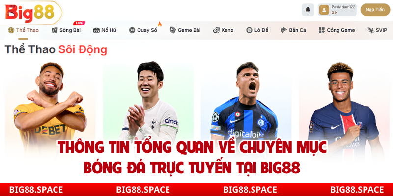 Thông tin tổng quan về chuyên mục bóng đá trực tuyến tại Big88