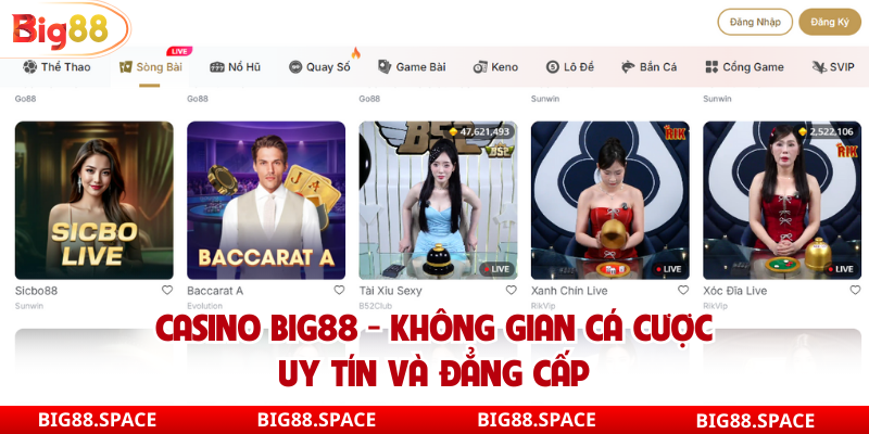 Casino big88 đẳng cấp cá cược giới thượng lưu