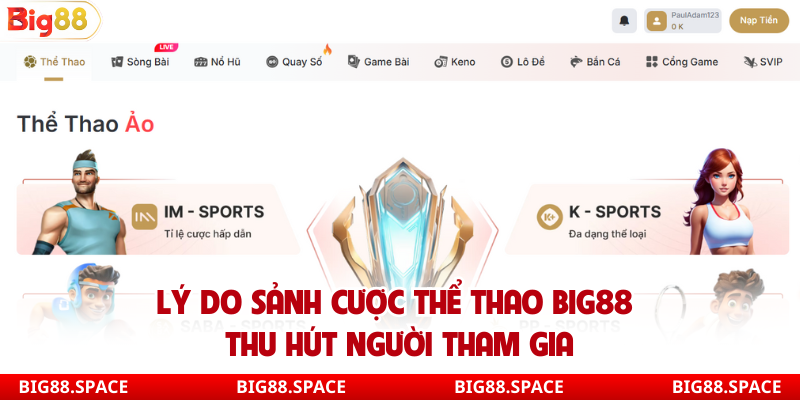 Lý do sảnh cược thể thao Big88 thu hút người tham gia